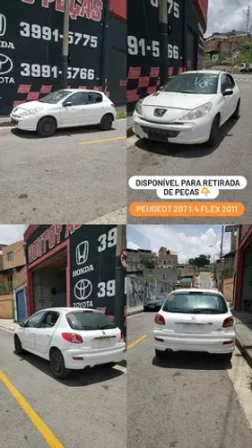 Sucata Peugeot 207 1.4 flex 2011 para retirada de peças 