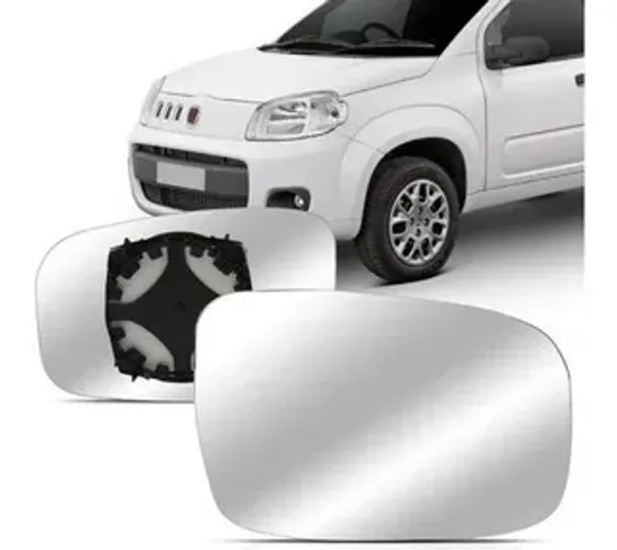 Lente Retrovisor Fiat Uno Novo 2011 à 2022 - L Direito - Lente C/ Placa - Metagal 