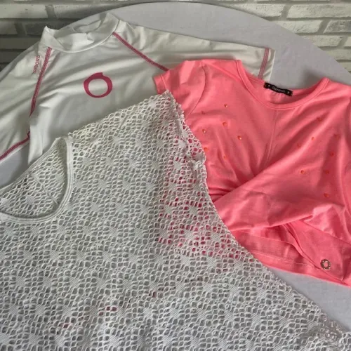 Kit Infantil Verão Camiseta de Praia Tribord + Blusa Rendada + Grátis Cropped Rosa 10