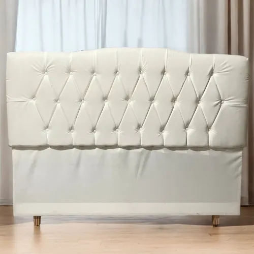 Cabeceira Queen  Suede Branco tt54