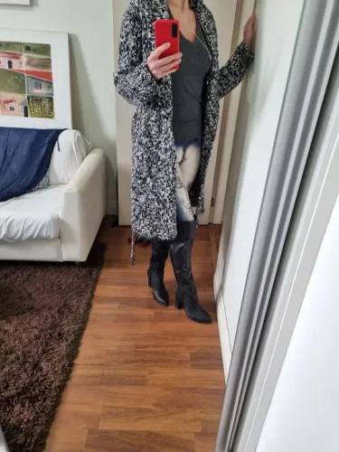 sobretudo impecável de lã tng, p, veste m também