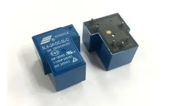 Relê Alta Potência 24vdc 30a Relé Sla-24vdc-sl-c 6 Terminais  Arduino Automação COD-CP663 