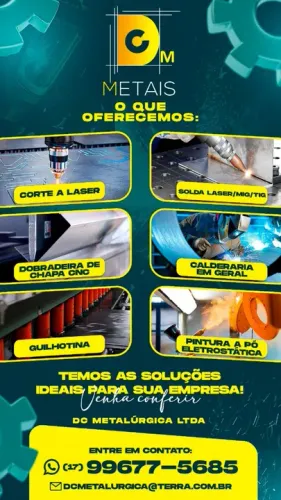 Prestamos Serviço corte Laser, dobra cnc e pintura a pó