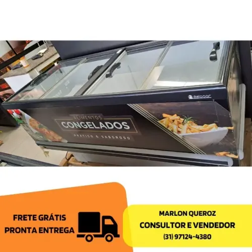 Ilha de Congelados Gelopar Vidro Reto 110/220v