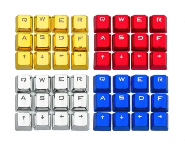 Keycaps de revestimento metálico
