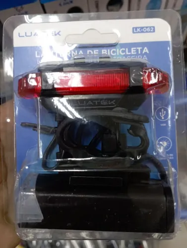 Kit farol para bicicleta traseiro e dianteiro recarregável Luatek Lanterna