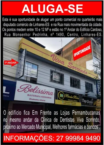 Alugo salas comerciais no Centro de Linhares ÉS