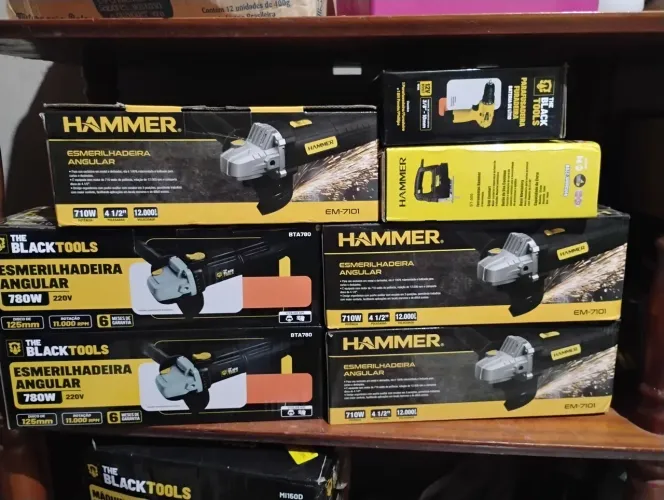 Esmerilhadeiras Angulares Hammer e Blacktools