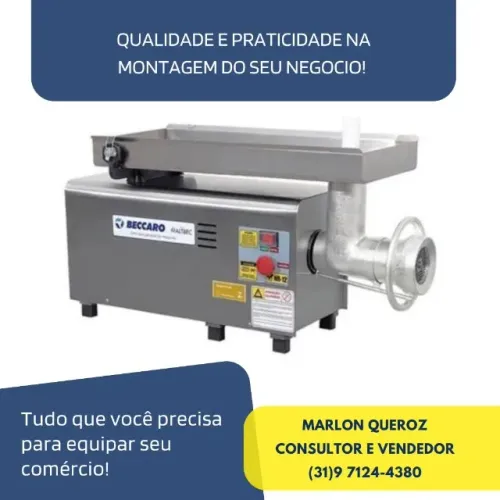 Moedor de Carne Boca 22 Beccaro Inox Novo