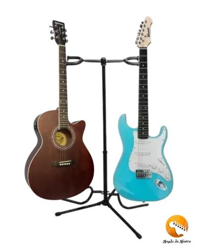 KIT-Guitarra Winner + Suporte Estante  Phx Chão P/ 2  + VIOLAO ELETRO-ACUSTICO