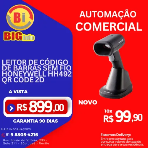 Leitor Codigo de Barras Honeywell Sem Fio HH492