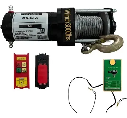 Guincho Elétrico 1360kg 12v Para Quadriculo Jipe Trilha