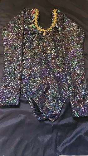 Body Holográfico com Detalhes Dourados