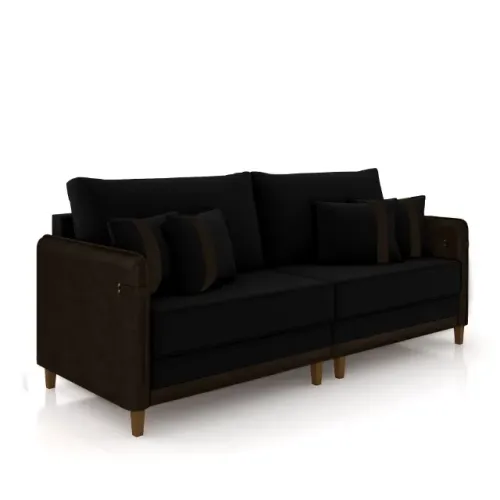 Sofá elegante e confortável para sua sala! Design moderno, com almofadas decorativas e est
