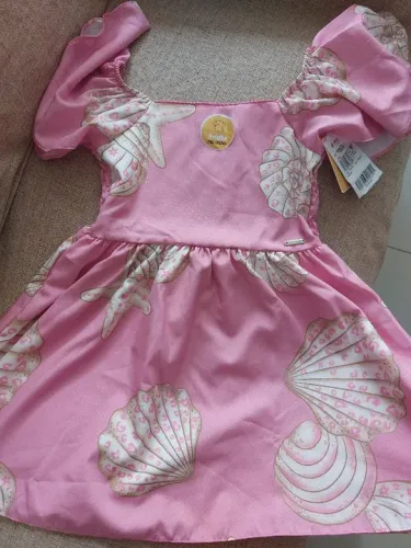 Vestido estampado infantil menina Brandili Novo na etiqueta