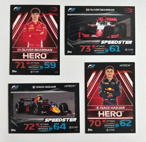 Cards F1/F2 Formula 1 / 2 - Oliver Bearman e Isack Hadjar