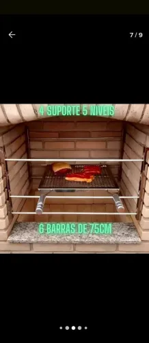 Churrasqueira e grelhas de inox 
