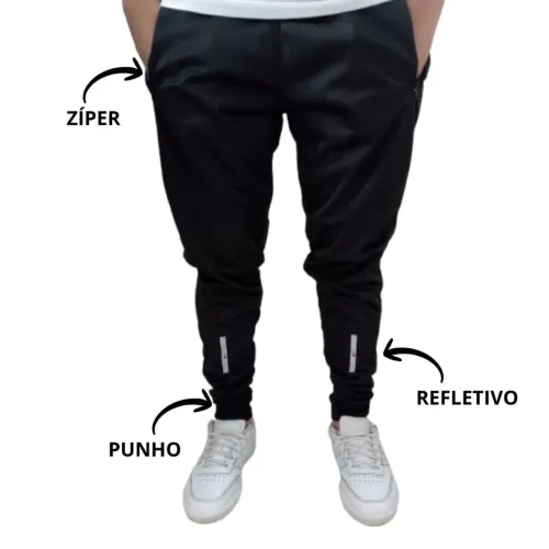 Calça Esportiva Masculina com Detalhes Refletivos