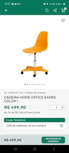 Cadeira Home Office Eames - Sorbet de Manga