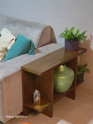 Mesa de Canto para Sofá - Madeira Maciça