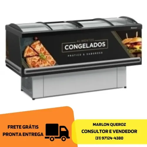 Ilha de Congelados 1,9M Vidro Curvo Gelopar