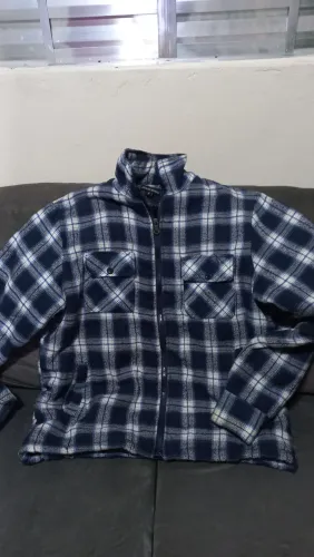 Camisa forrada Xadrez Azul e Branco tam P formam grande