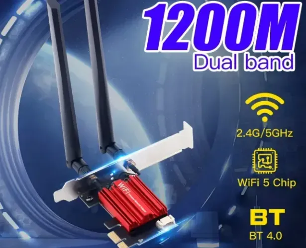 Fenvi Placa wifi1200mbps 2.4/5ghz com bluetooth 4.0 win. 7 ao 10