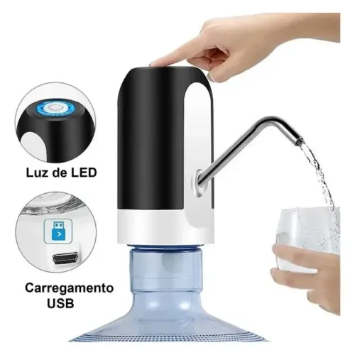 Bebedouro Bomba de Água Elétrica Para Galão Água Recarregável aturnshop.com.br
