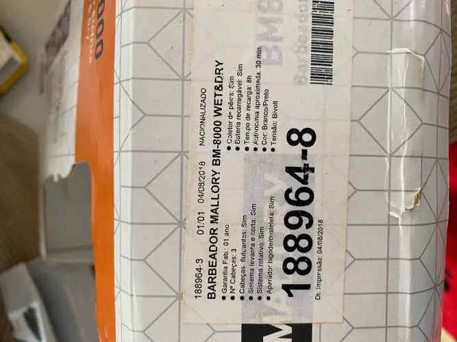 Barbeador mallory BM8000