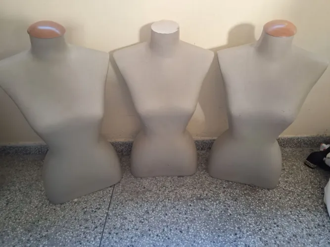 kit 3 manequins busto de fibra 65cm
