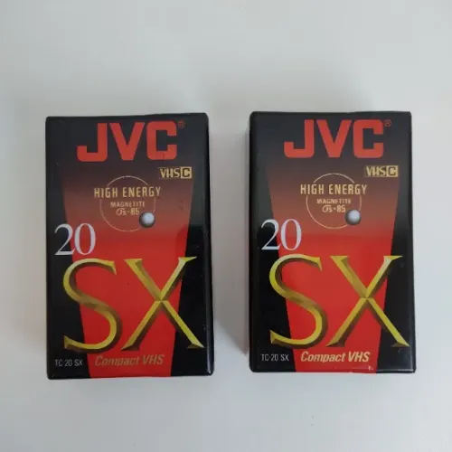 2 fitas vhs-c jvc sx20 fita virgem lacrada antiga
