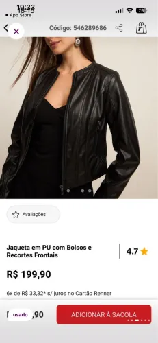 Jaqueta Casaco courino TAM P