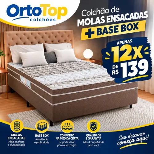 Colchão molas ensacadas + base box
