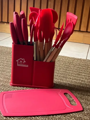 Kit novo colher - 19 peças silicone cozinha