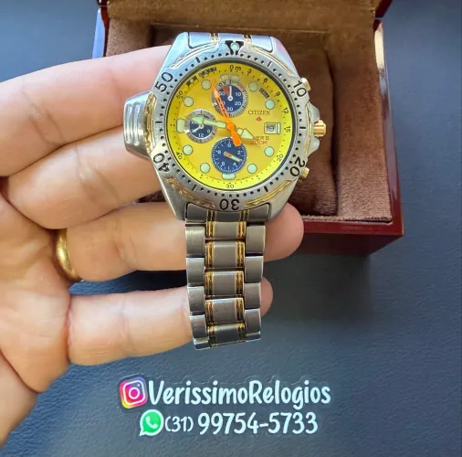 Relógio Citizen 3740 Série Ouro Mostrador Amarelo Relíquia