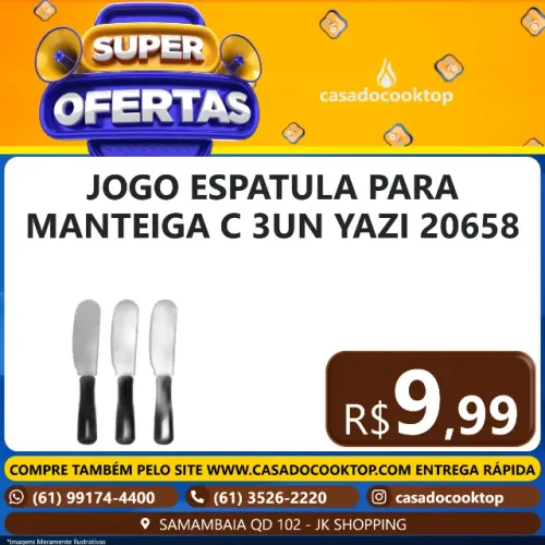 JOGO ESPATULA PARA MANTEIGA C/ 3UN. YAZI 20658