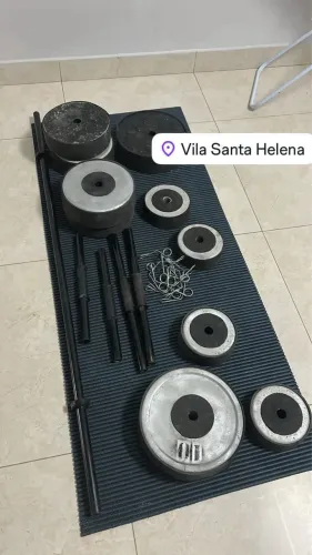 Halter , anilha e barra de supino 