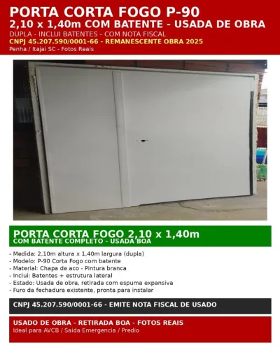 Vendo porta corta fogo remanescentes de obra