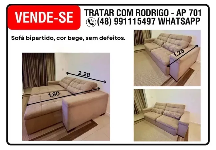 Sofá 3 lugares retrátil