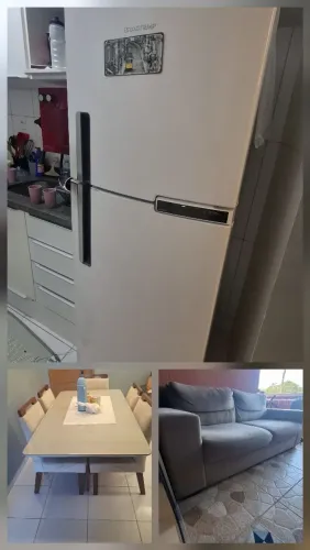 Geladeira + Mesa + Sofá