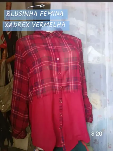 Blusinha Feminina Xadrez Quadrilha