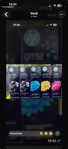 Kit Garrafa De Tinta Hp Gt53/gt52 C/ 4 Cores