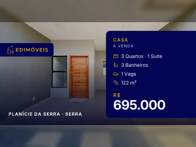 Casa com Design Moderno e Quintal no Planície da Serra Não Perca!
