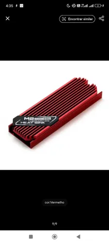 Dissipador SSD NVMe M.2 2280 com alumínio e thermal pad para resfriamento PC