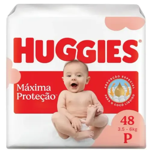 Fralda Infantil Huggies Máxima Proteção tamanho P com 48 unidades