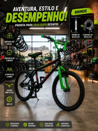 BMX aro 20 nova direta da fábrica brinde cadeado e bomba
