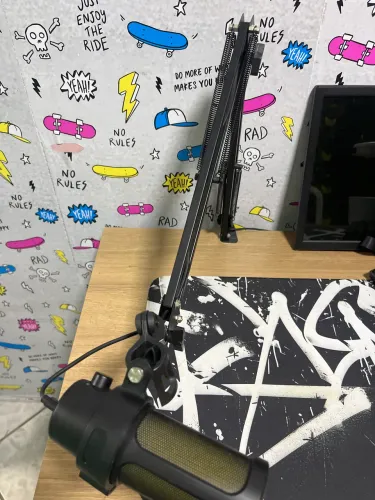 microfone+suporte de microfone 