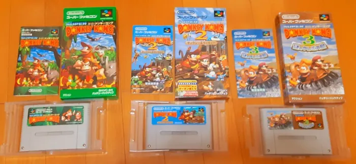 Cartucho Donkey Kong 1 e 2 e 3 completos para Snes Super Nintendo Japones