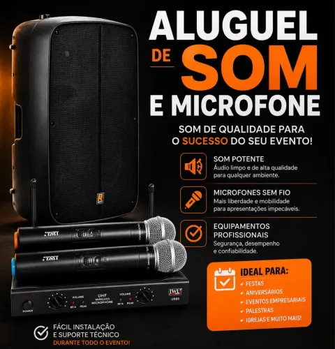ALUGUEL de SOM e MICROFONE 