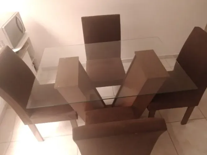 Mesa de Jantar Tampo em Vidro Temperado 8mm